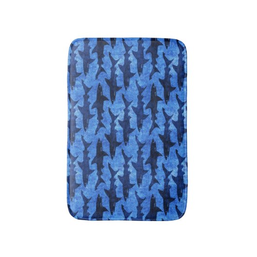 Tapis De Bain Attaque bleue de requin d'océan (Devant (Vertical))