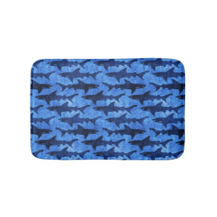 Tapis De Bain Attaque bleue de requin d'océan