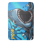 Tapis De Bain Attaque de requin POW Superhero Comic Water Splat (devant Vertical)