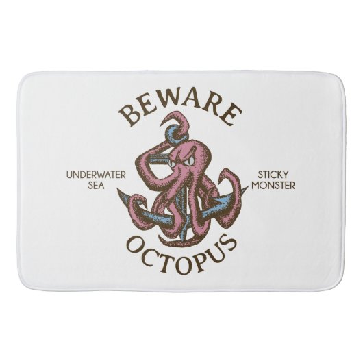 Tapis De Bain Attention Octopus Créature Nautique Tentacle Monst (Devant)