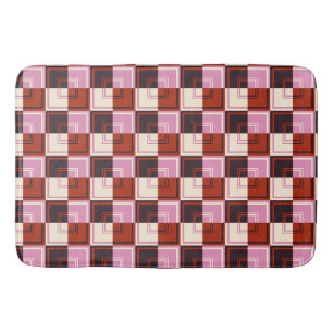 Tapis De Bain Aubergine Ivoire Rose Rouge