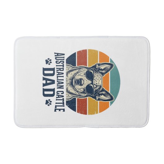 Tapis De Bain Australian Cattle Dog Dad Vintage Sunset Shirt_1 (Devant)