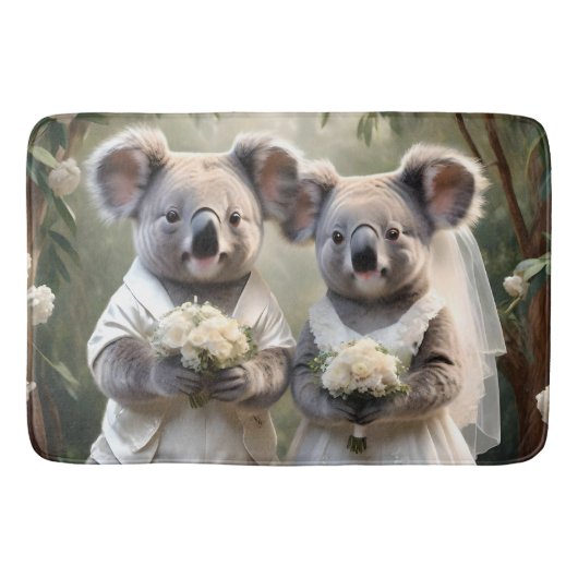 Tapis De Bain Australien Koala Bear Mariage blanc (Devant)