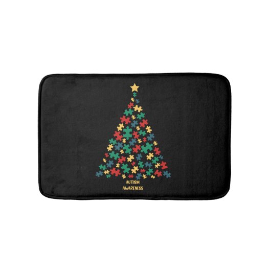 Tapis De Bain Autisme noël arbre xmas sensibilisation sur l'auti (Devant)