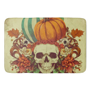Tapis De Bain Automne/Automne/Halloween/citrouille/squelette