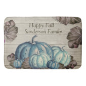 Tapis De Bain Automne Bleu Citrouille Russe Cute Gray Bois (Devant)
