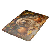 Tapis De Bain Automne Golden Retriever Automne Citrouilles (Angle)