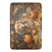Tapis De Bain Automne Golden Retriever Automne Citrouilles (devant Vertical)