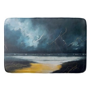 Tapis De Bain Avant la tempête – Paysage marin abstrait