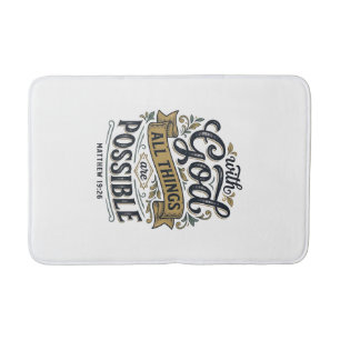 Tapis De Bain Avec Dieu Toutes Choses Sont Possibles Vintage Chr