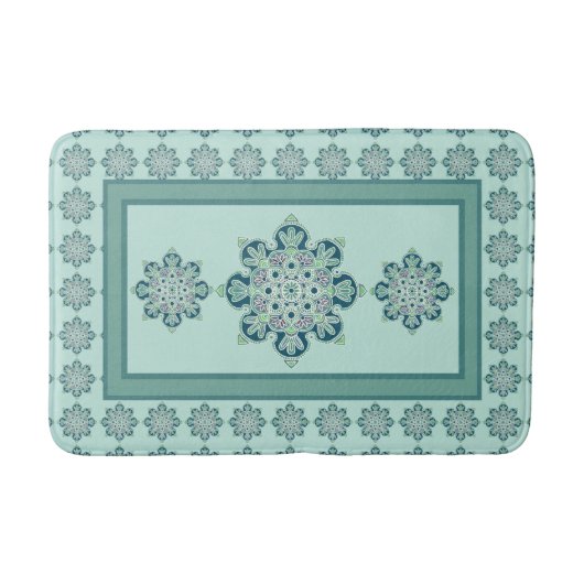 Tapis de bain avec médaillon vert design (Devant)