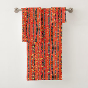Tapis de bain avec paysage de forêt de bouleaux pe