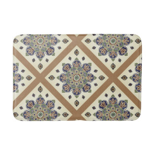 Tapis de bain avec treillis de médaillon