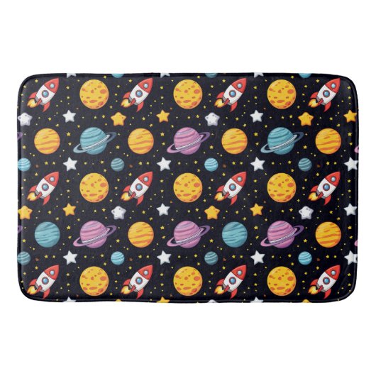 Tapis De Bain Aventure spatiale colorée (Devant)