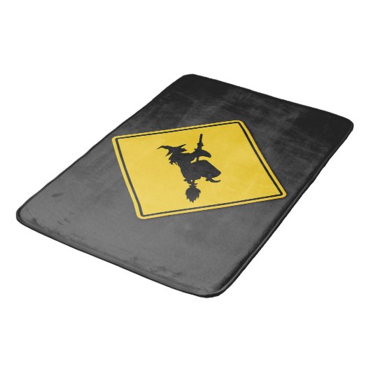 Tapis De Bain Avertissement de sorcière Halloween (Angle)