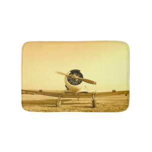 Tapis De Bain Avion d'antiquité jaune doré