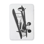 Tapis De Bain Avion Silhouette Rétro Aviation Biplane (Devant (Vertical))