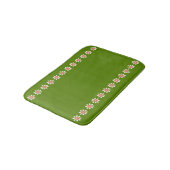 Tapis De Bain Avocado Green Minimal Flower Border Retro (Angle)