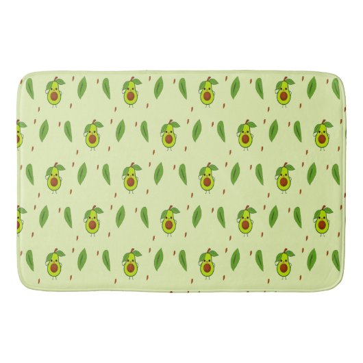 Tapis De Bain Avocat Cute kawaii vert (Devant)