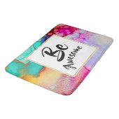 Tapis De Bain Awesome rose et turquoise Aquarelle Abstraite (Angle)