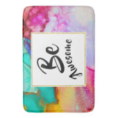 Tapis De Bain Awesome rose et turquoise Aquarelle Abstraite (devant Vertical)