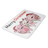 Tapis De Bain Axolotl Christmas Cute Axolotls (Angle)