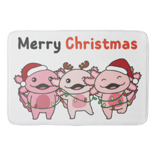 Tapis De Bain Axolotl Christmas Cute Axolotls