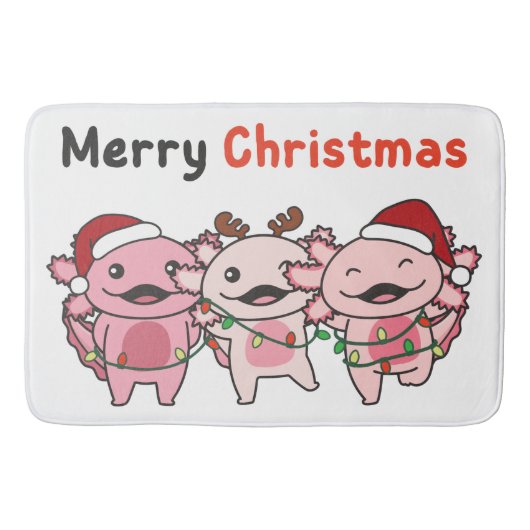 Tapis De Bain Axolotl Christmas Cute Axolotls (Devant)