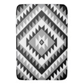 Tapis De Bain Aztec Diamond Motif Design noir blanc gris (devant Vertical)
