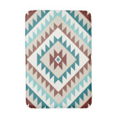 Tapis De Bain Aztec Diamond Motif Design Teals Creams Browns (Devant (Vertical))