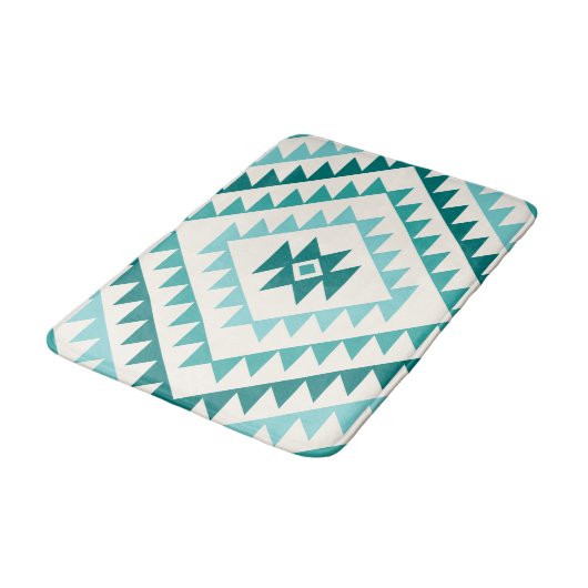 Tapis De Bain Aztec Diamond Motif Design Tee & Crème (Angle)