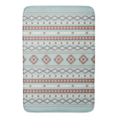 Tapis De Bain Aztec Mixte Motif V Motif Rusts Crème Bleu (devant Vertical)