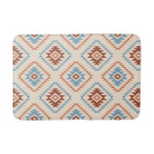 Tapis De Bain Aztec Style Motif Motif Blue Crm Terracottas (Devant)