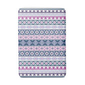 Tapis De Bain Aztec Stylisé Motif rose pourpre bleu blanc (Devant (Vertical))
