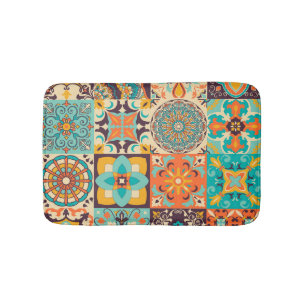 Tapis De Bain Azulejos coloré Jeu de carreaux traditionnels
