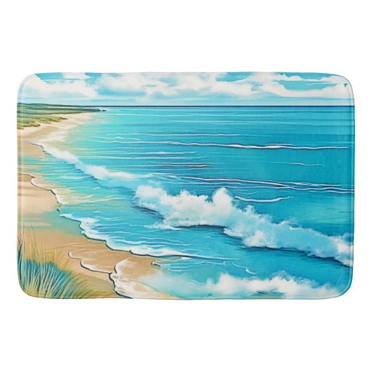 Tapis De Bain Azure Beach Calme Design (Devant)