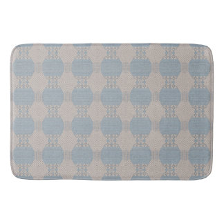 Tapis De Bain Azurévia Lace – Bleu Poudre et Géométrique Ivoire