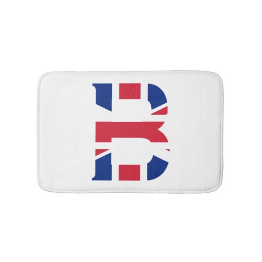 Tapis De Bain B Monogramme superposé sur Union Jack Flag bmcnt (Devant)