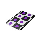 Tapis De Bain B&W Purple Hearts Beating (Angle)