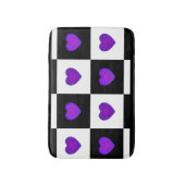 Tapis De Bain B&W Purple Hearts Beating (Devant (Vertical))
