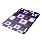 Tapis De Bain B&W Purple Hearts Beating Bath Mat (Angle)