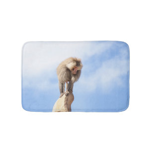 Tapis De Bain Babouin majestueux sur un sommet de montagne