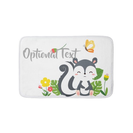 Tapis De Bain Baby Skunk, Papillon & Fleurs (Devant)