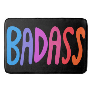 Tapis De Bain BADASS Coloré Cool & Fun Stripes NOIR
