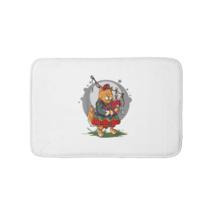 Tapis De Bain Bagpipe Chat Jouer Bagpipes Musique écossaise Chat