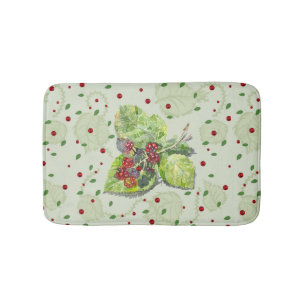 Tapis De Bain Baies noires rouges et noires