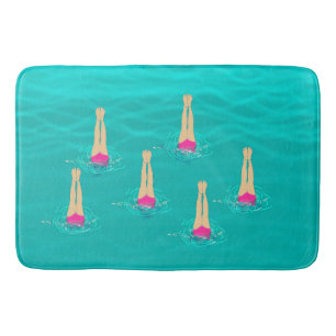 Tapis De Bain Baigneurs Artistiques Nageant Sous L'Eau