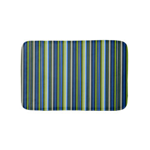 Tapis De Bain Baignoire à rayures bleu et vert
