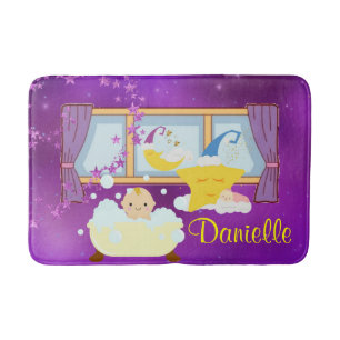Tapis De Bain Baignoire Bébé Bain Purple Lune & Étoiles