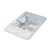 Tapis De Bain Baignoire Bleue Bleu Flore Belle (Angle)